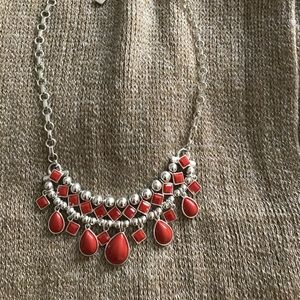 Orange and silver necklace